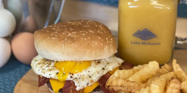 Photo of food and drinks in the Reel Deal Cafe Lake McSwain at Splash-n-Dash